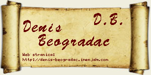 Denis Beogradac vizit kartica